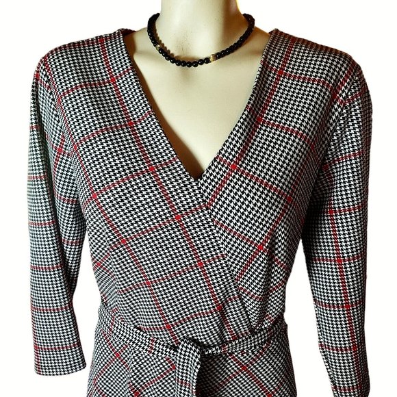 Shelby and Palmer Dress Houndstooth Plaid Fit and Flare Dress Size 14 EUC - Picture 3 of 7